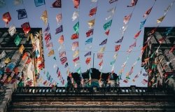 image - flags in Mexican church