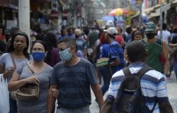 Brazilian people walking down the street