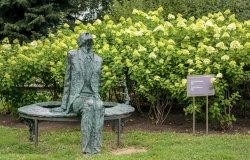 July 18, 2018: Sculpture of Andrei Sakharov, Russian nuclear physicist, dissident, and activist, in Muzeon Art Park in Moscow, Russia.