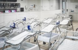 Photo of an empty maternity ward.