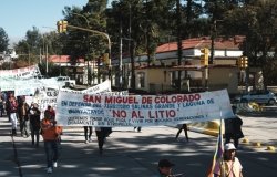  Indigenous communities of the Salinas Grandes protest in San Salvador de Jujuy, Jujuy/Argentina against lithium mining on their territory.