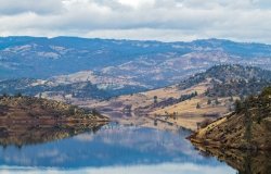 The reservoir at the Iron Gate Dam near Hornbrook, California, US