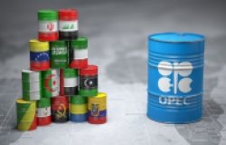 Oil barrels in the flags of OPEC nations