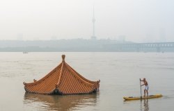  Flooding along the Yangtze River in Wuhan, China.