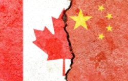 Canada/China Flag Divide