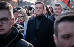 Alexey Navalny at a rally in memory of politician Boris Nemtsov on February 29, 2020