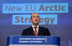 Press conference by European Commissioner Virginijus Sinkevicius on the new Arctic Strategy in Brussels, Belgium, courtesy of Alexandros Michailidis, Shutterstock.com