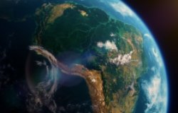 Rainforest of Amazon in South America from the space view