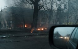 War in Ukraine. Consequences of the bombing by Russian cruise missiles of the Kiev television tower. 