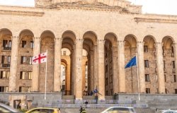 Georgian parliament building in Tbilisi