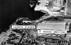 US reconnaissance photo of Soviet missile site at Mariel Naval Port, Cuba, November 8, 1962