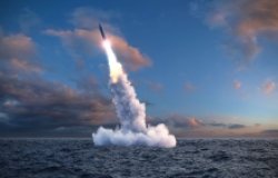 A ballistic missile is launched from the ocean