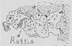 Russian hand drawn map