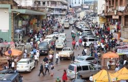 Busy downtown Kampala, Uganda