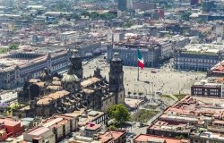 aerial view of Mexico City with zócalo, 