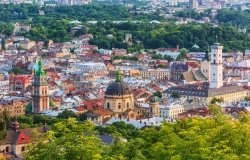 Lviv, city view, historical city center, Ukraine, Western Ukraine