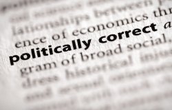 Selective text of words "politically correct"