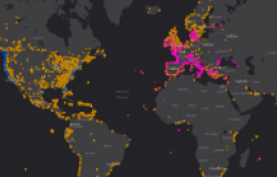 A map featuring plastic debris