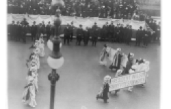 Suffragettes parading with banner "President Wilson favors votes for women". N.Y.C. , ca. 1916. Photograph. https://www.loc.gov/item/2001704196/.