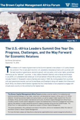 Paper: "The U.S.-Africa Leaders Summit One Year On: Progress, Challenges, and the Way Forward for Economic Relations"