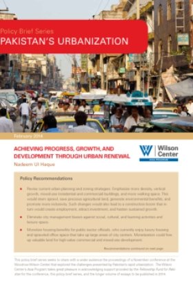 Pakistan's Urbanization: Achieving Progress, Growth, and Development Through Urban Renewal