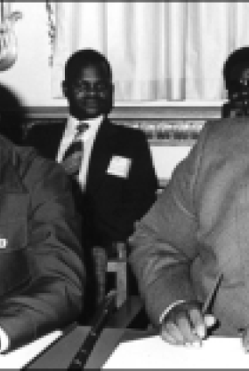 Robert Mugabe and Todor Zhivkov