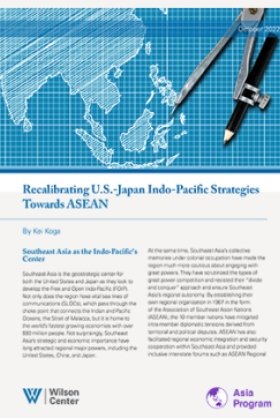 A thumbnail of the report cover page, featuring a map of Asia drawn as a blueprint